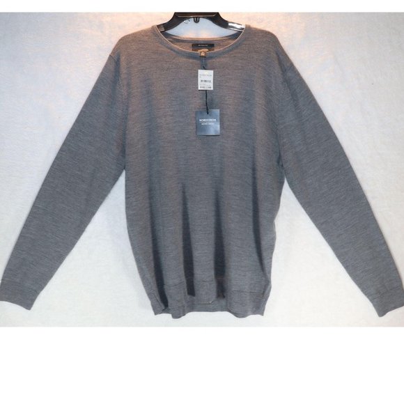 Nordstrom Men's Shop 100% Merino Wool Crewneck Sweater Extra Large Grey - Picture 1 of 5